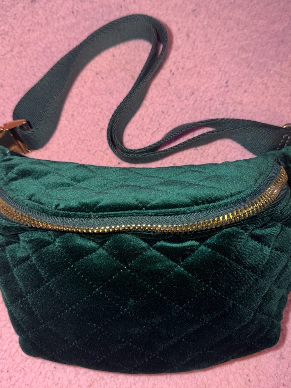 Quilted Velvet Green Crossbody Bag - Stylish Everyday Carry